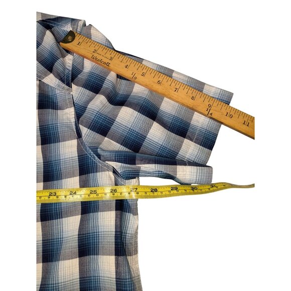 St. Johns Bay Comfort Stretch Classic Fit Blue Plaid Short Sleeve Shirt XXL men - Picture 7 of 10